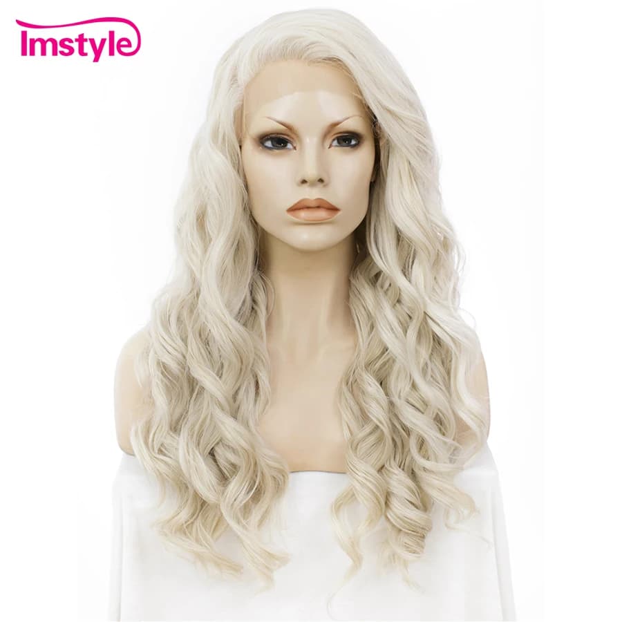 Imstyle-Perruque synthétique blonde agaçante pour femme, perruque avant en dentelle, perruques de co