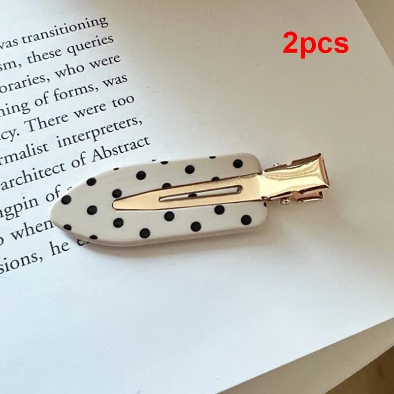 Barrettes vintage à pois pour filles, pinces à cheveux élégantes sans couture, pinces bec de canard 