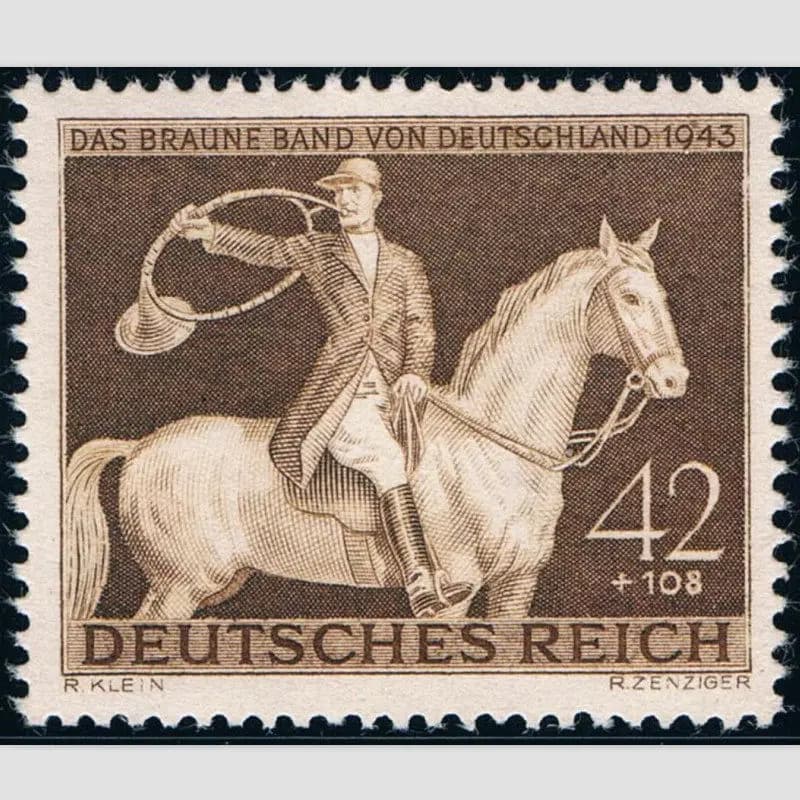 1 pièces/ensemble nouveau timbre postal allemand 1943 timbres-poste de course de chevaux MNH