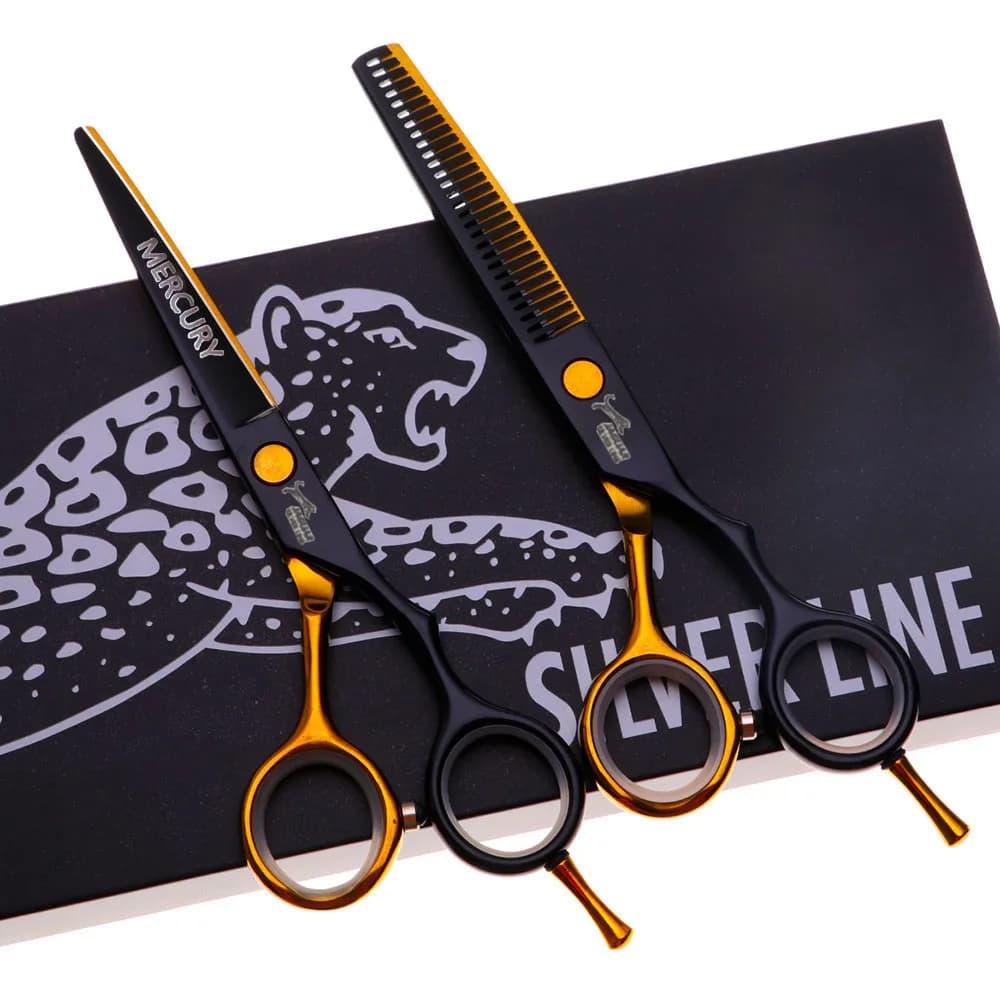 Ciseaux à cheveux professionnels de haute qualité, 5.5 pouces, ensemble de coupe et amincissement, p