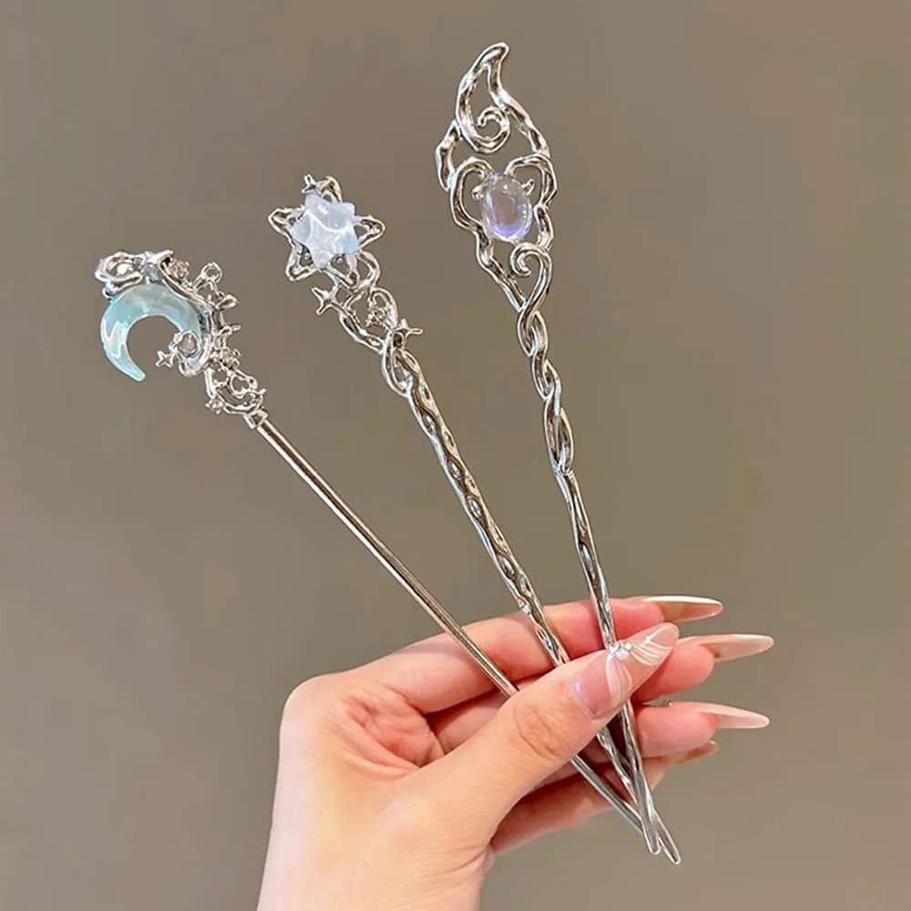 Épingle à cheveux française pour femmes, accessoires pour cheveux, étoiles douces, lune, pierres pré