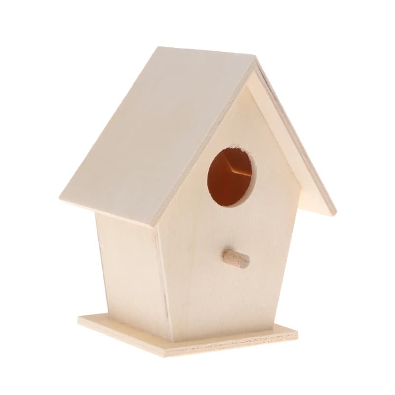 Nichoir en bois fait à la main avec perchoir pour petits oiseaux, nichoir d'extérieur pour peindre,
