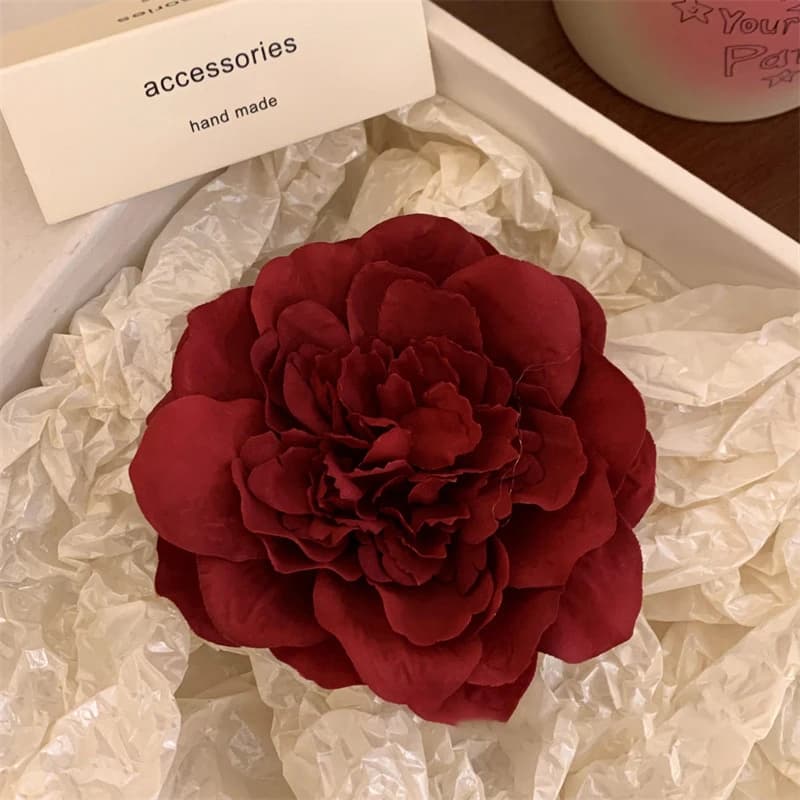 Pince à cheveux pivoine rétro pour femme, fleurs romantiques, pince latérale, pince à bec de canard,