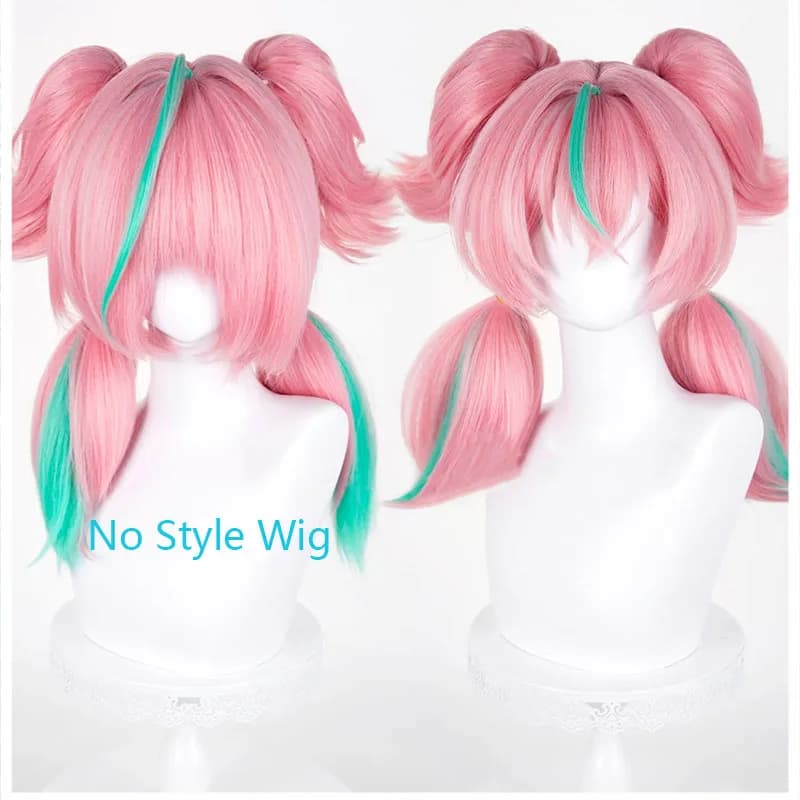 Perruque stylisée Aria pour cosplay, jeu Zenless Zone Zero ZZZ, perruque courte rose et verte mélang