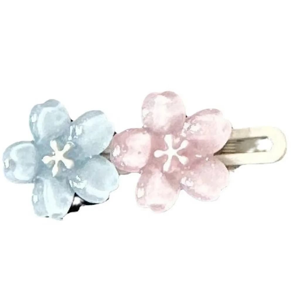 Pince à cheveux transparente pour petite fille, épingle à cheveux sans fleur, pince à dentelle bleue