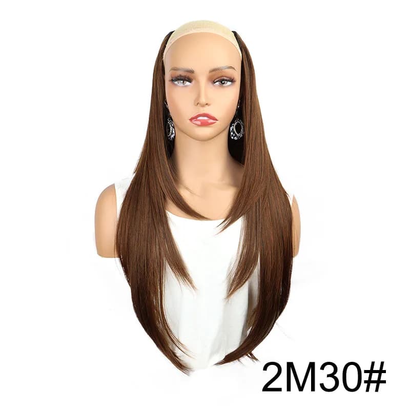 WIGSIN 22 pouces synthétique en forme de V couches 4 Clips longue Extension de cheveux raides mode p