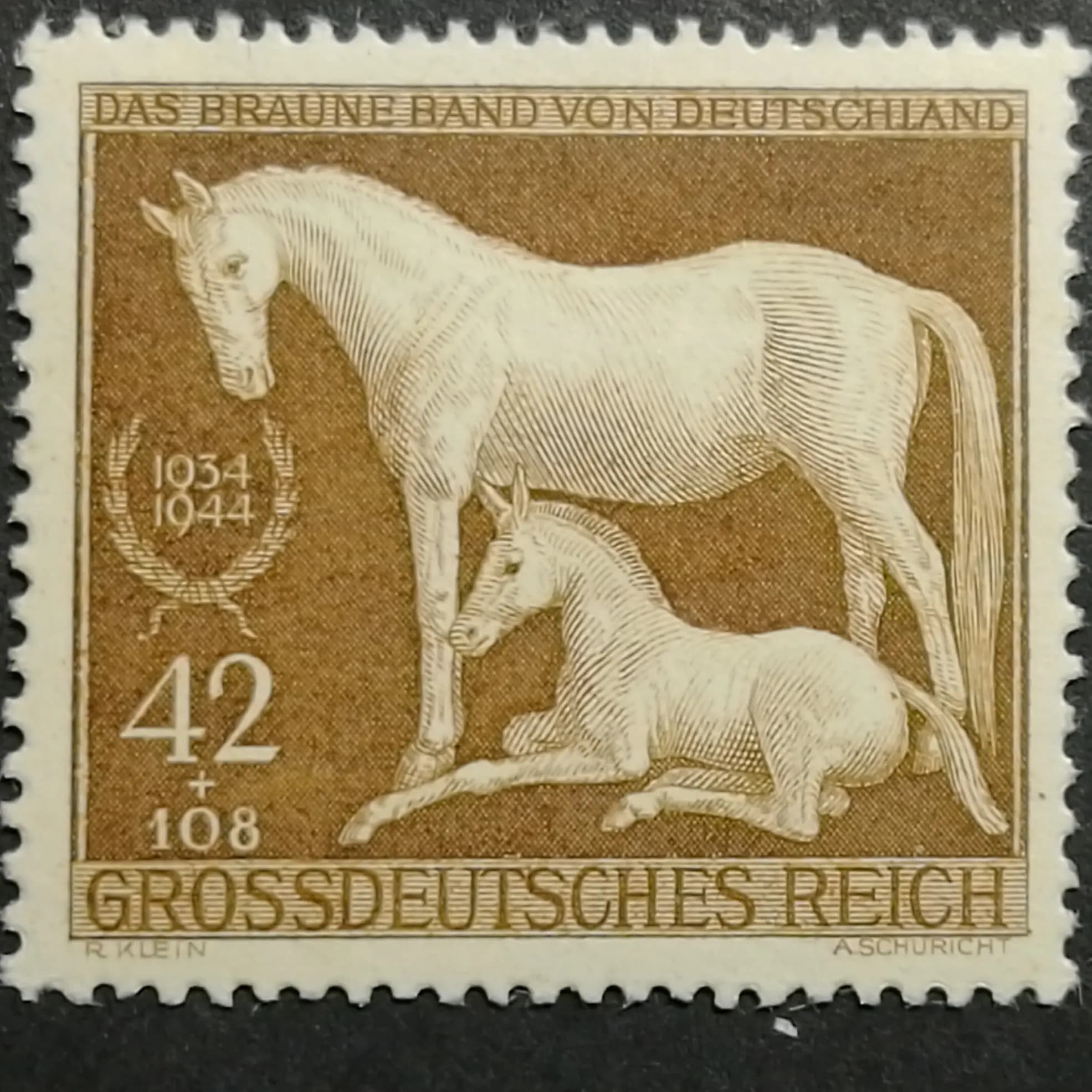 1 pièce/ensemble, nouvelle timbre-poste allemande 1944, timbres-poste de course hippique MNH
