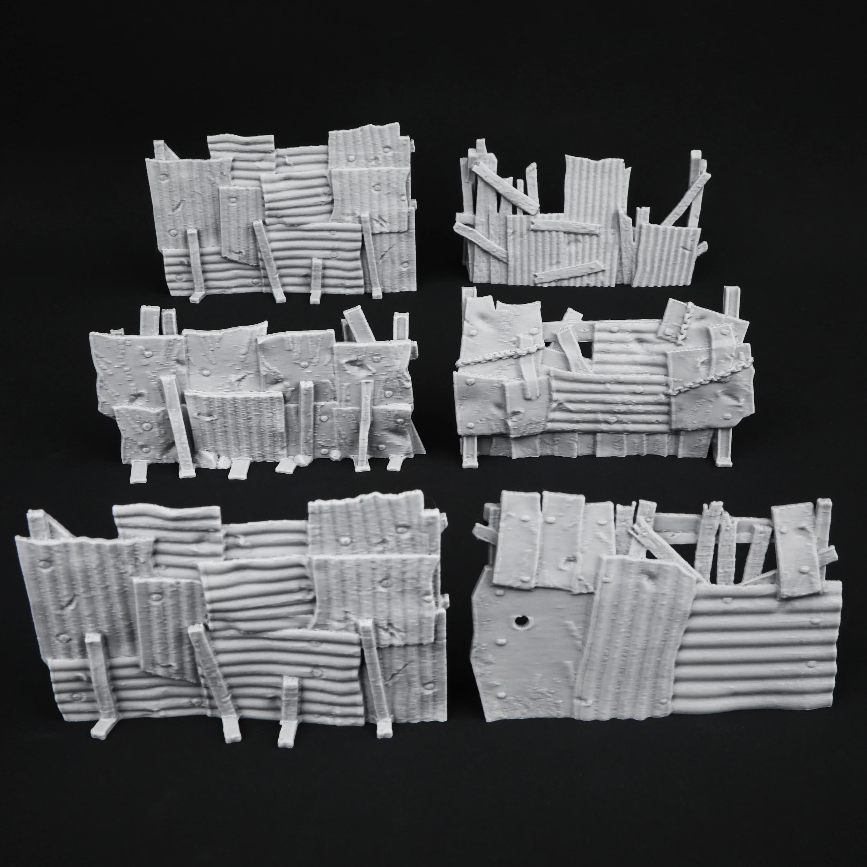 Ensemble de clôtures Wasteland - 6 pièces, accessoire de construction de terrain de bataille RPG pou