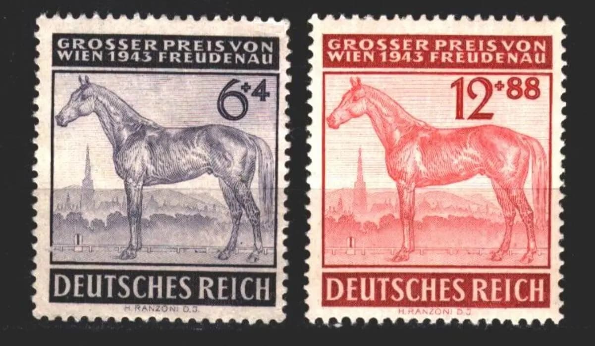 2 pièces/ensemble nouveau timbre postal allemand 1943 timbres-poste cheval MNH