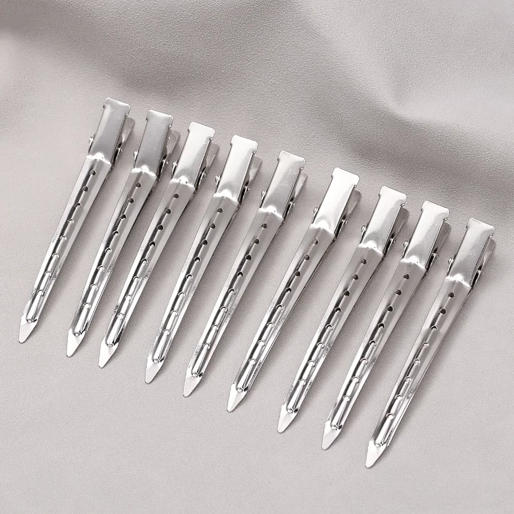 Pinces de soins capillaires en métal et acier, pince de séparation pour coiffure, barbier, utilisati