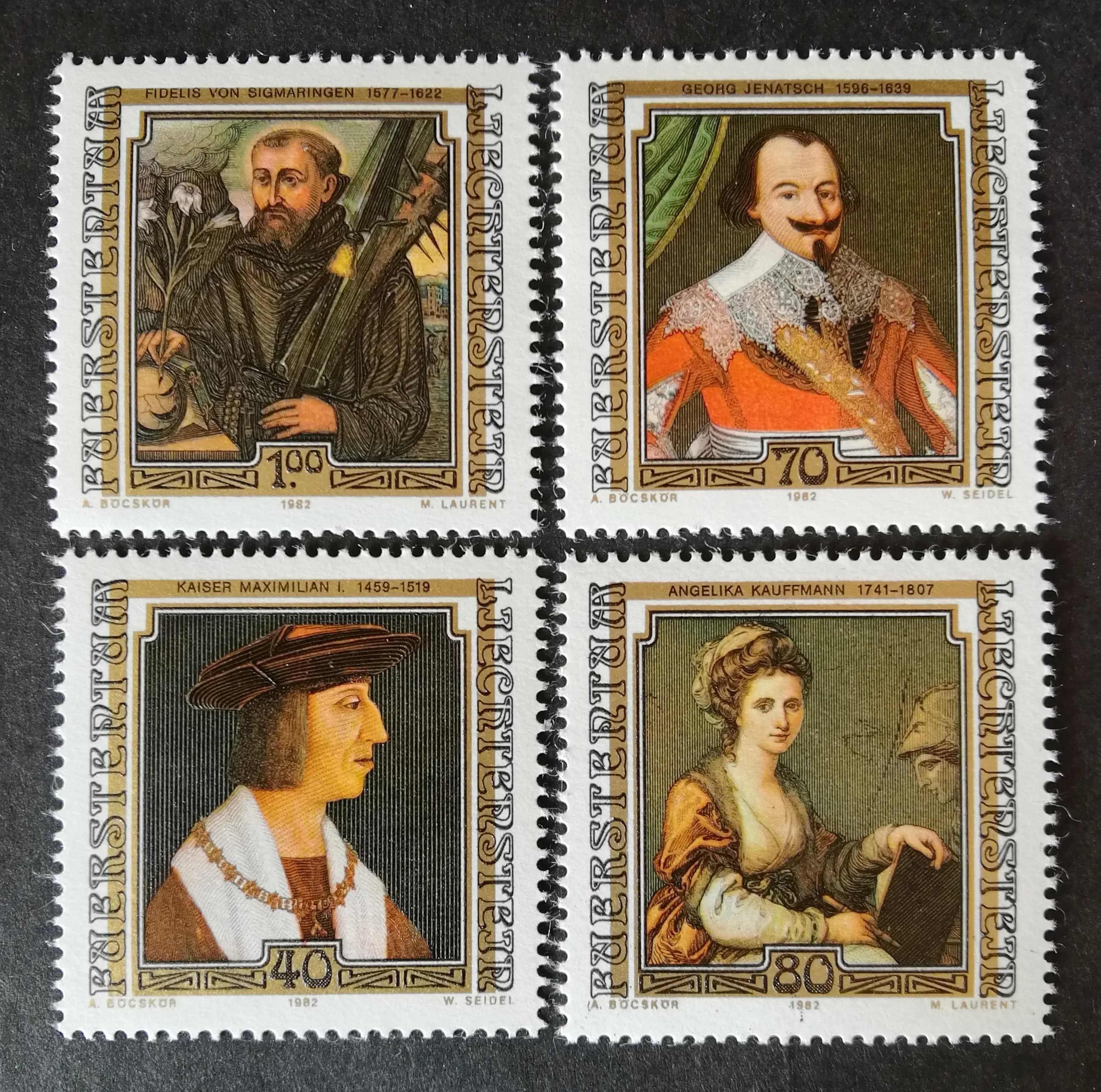 Lot de 4 timbres-poste du kazakhstan, nouveaux timbres-poste, peinture aristocratique, Portrait, 198