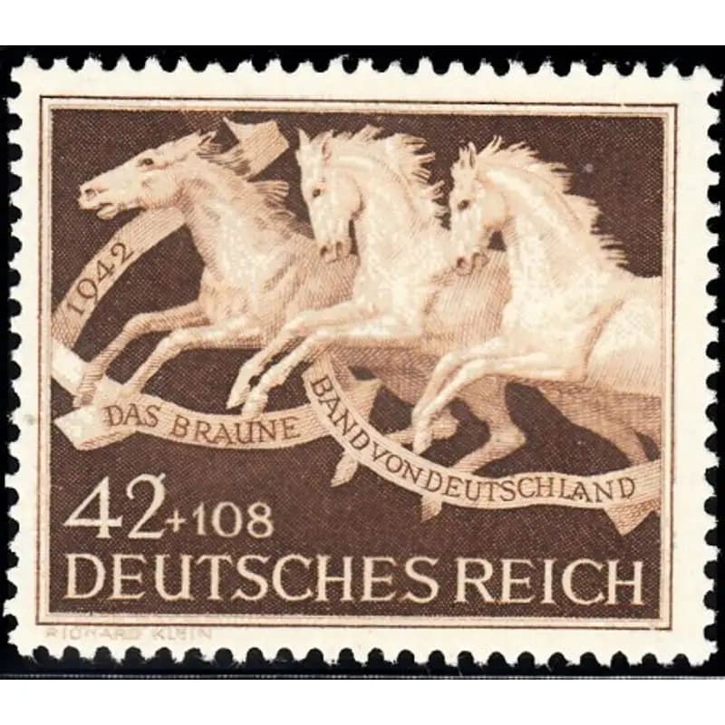 1 pièce/ensemble, nouvelle timbre-poste allemande 1942, Munich, courses hippiques, MNH