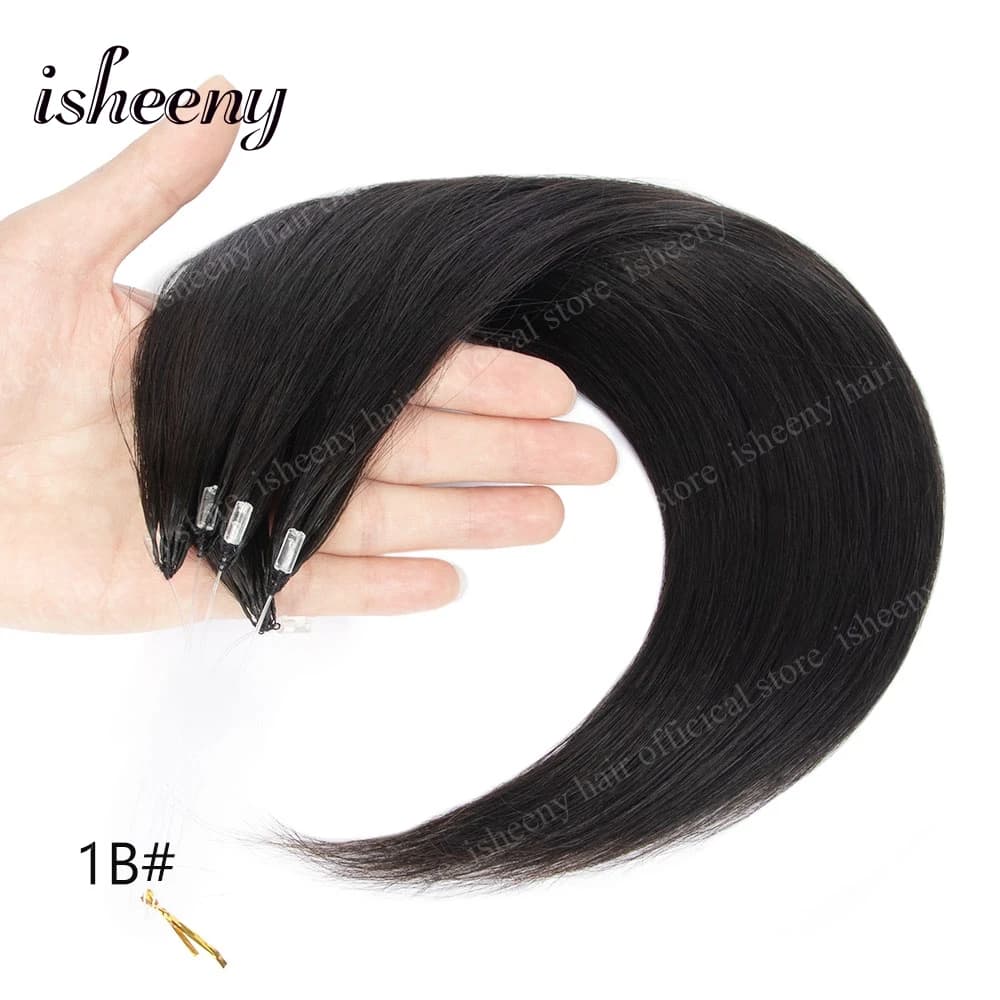 Extensions de cheveux humains Isheeny 3ème génération, 12' 16' 20', lisses naturels, couleurs pures,