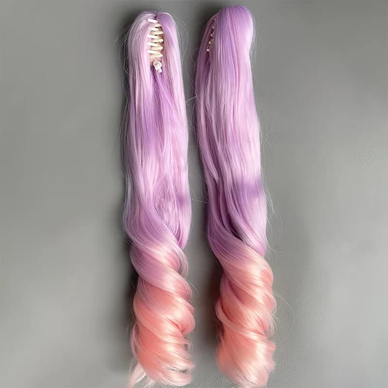 Perruque à clipser détachable en soie douce, couleur dégradée personnalisable, style romain, longueu