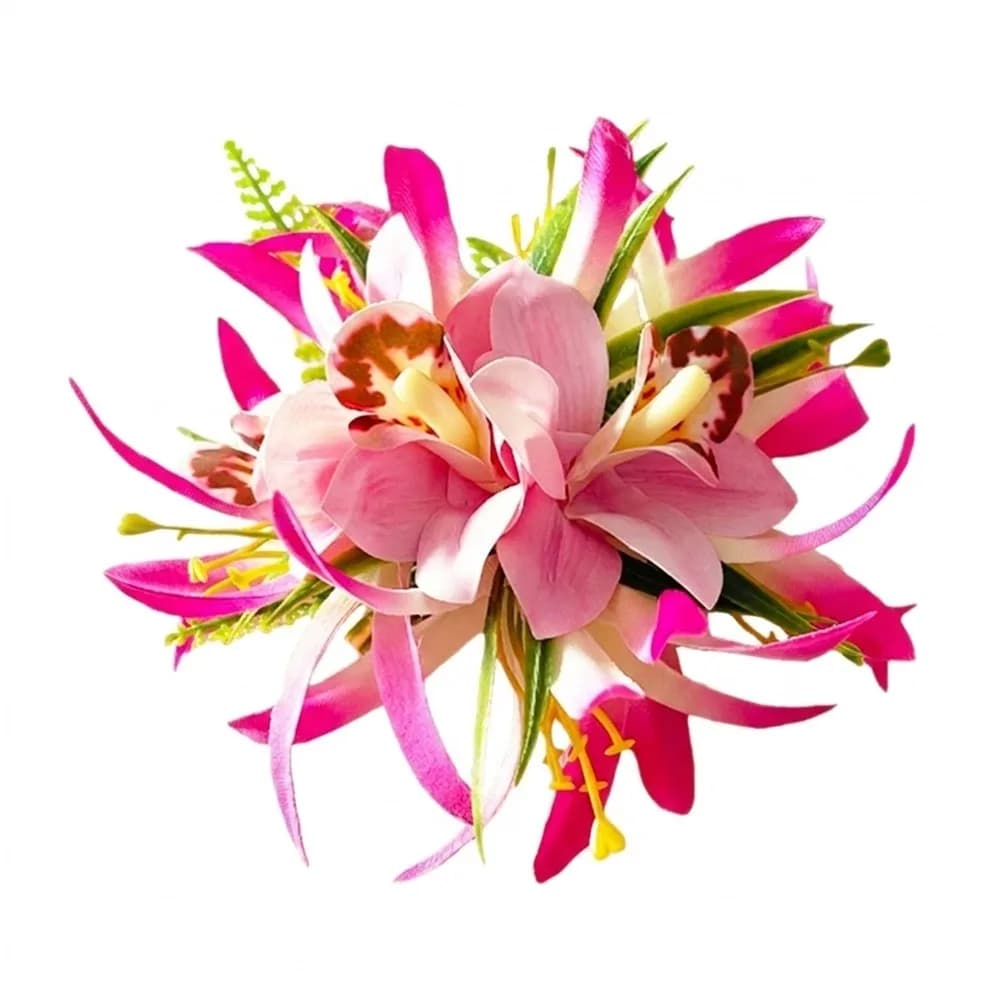 Pince à cheveux romantique en orchidée artificielle, grande pince latérale en forme de fleur simulée