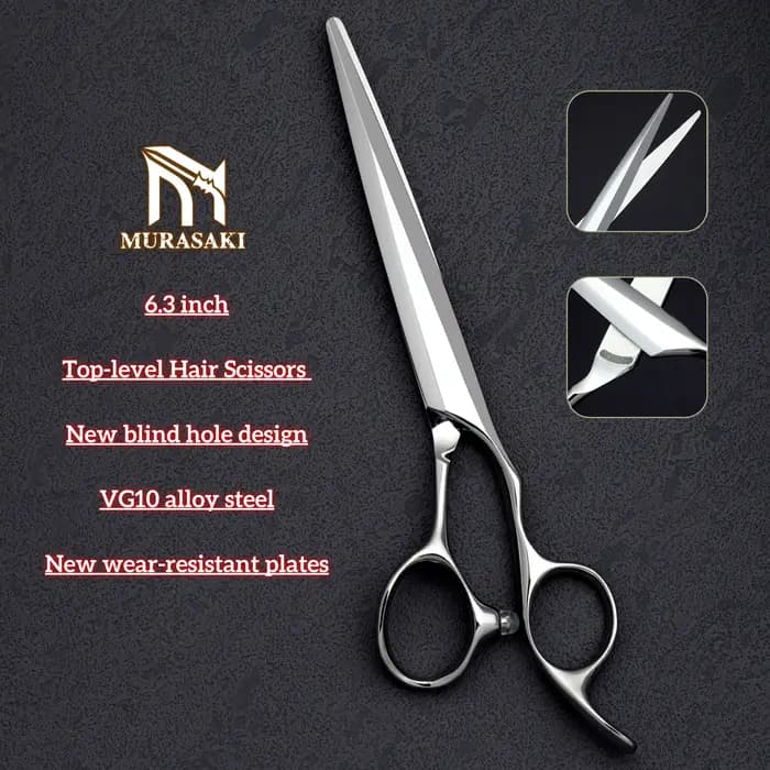 MURASAKI – ciseaux à cheveux professionnels de 6.3 pouces, nouveaux ciseaux de coiffeur de conceptio