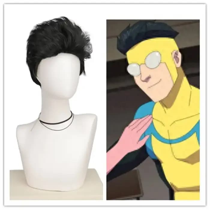 Anime Invincible Mark Grayson Cosplay Fantasia perruque pour hommes adultes Halloween carnaval fête