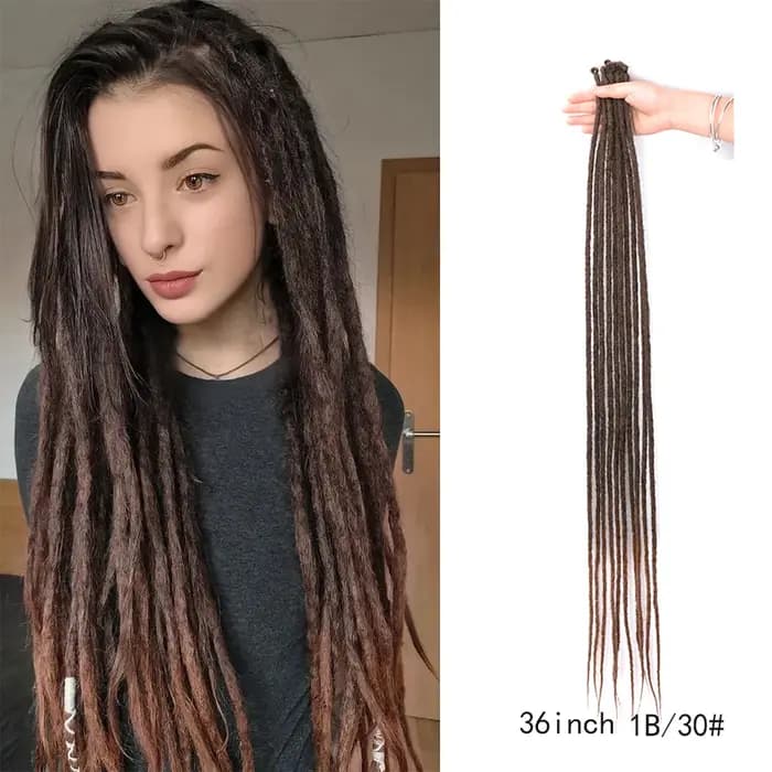 Extensions de Dreadlock synthétiques au Crochet faites à la main, 24 36 pouces, tresses au Crochet p