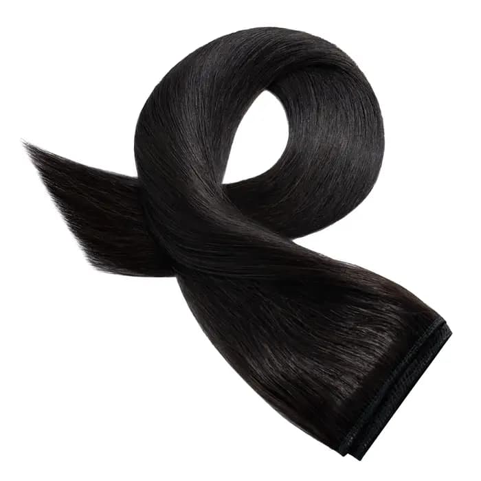 Extensions de cheveux de fil droit vrais cheveux humains fil noir naturel Extensions de cheveux huma
