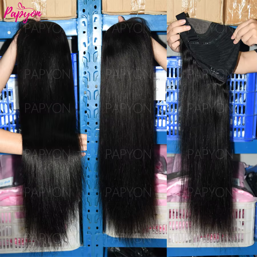 6x4 Perruque Cheveux Humain Sans Colle Perruque Lisse Pré-épilée Glueless Wigs Human Hair Drawstring