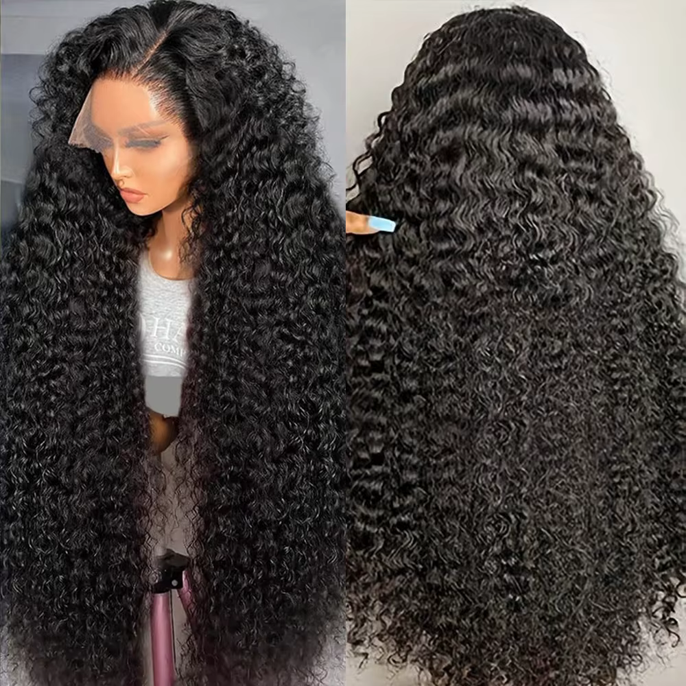 Perruque indienne ondulée sans colle pour femme, cheveux humains Remy, fermeture 4x4, 13x4, 30 pouce