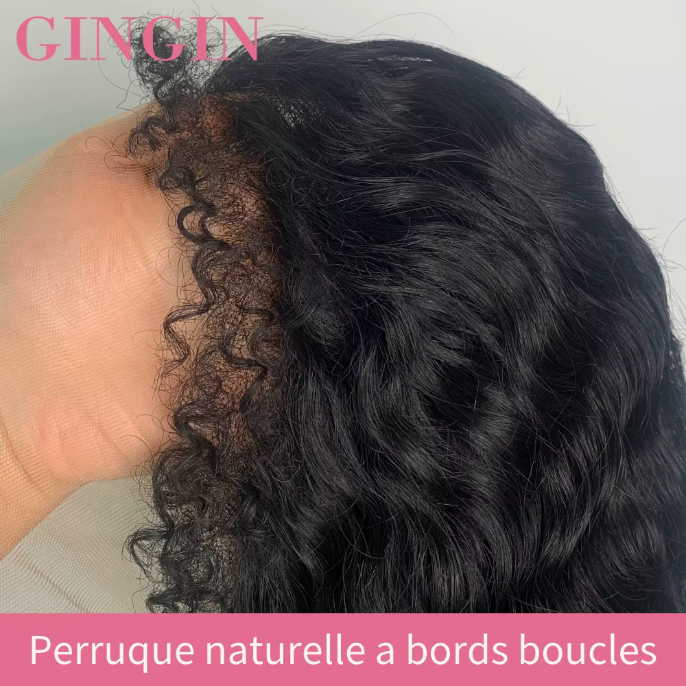 Perruque Lace Front Wig Naturelle Crépue Bouclée, Cheveux de Bébé avec Bords 4C, Réaliste, Naissance