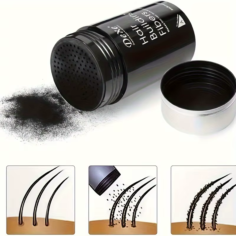 Poudre de fibres DEXE 22g : Fibers de renforcement capillaire pour cheveux plus complets, idéales po