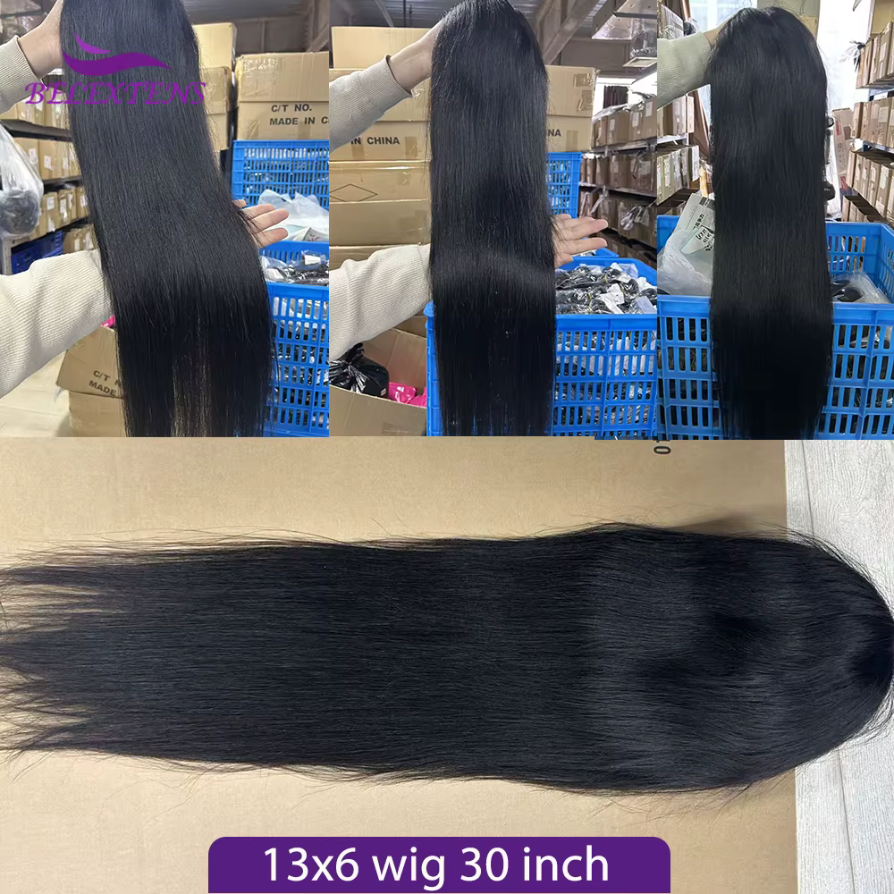 13x6 HD Dentelle Frontale Perruque Brésilienne 200 Densité 13x6 Perruques Cheveux Humains Naturel 10