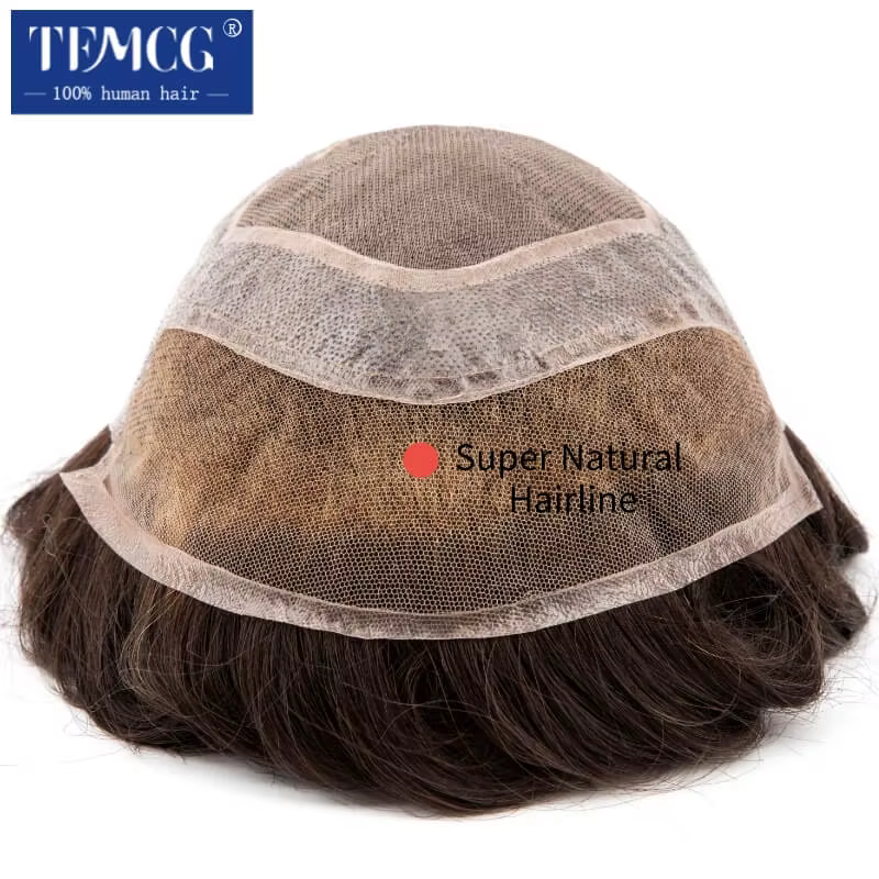 VERSALITE-Toupet en cheveux naturels pour hommes, Lace Front, Mono Top, Perruque respirante, Prothès