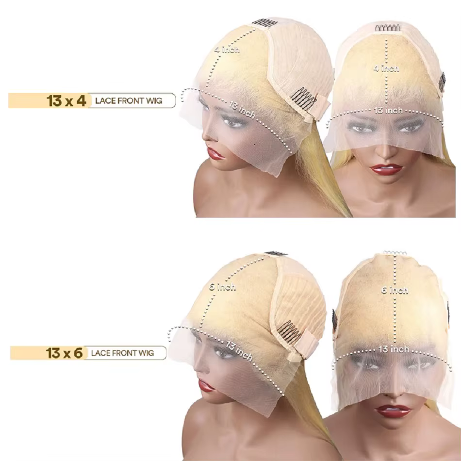 Perruque Lace Front Blonde 613 en Cheveux Humains, Perruque Frontale HD 13x6, Perruques Lace Front L