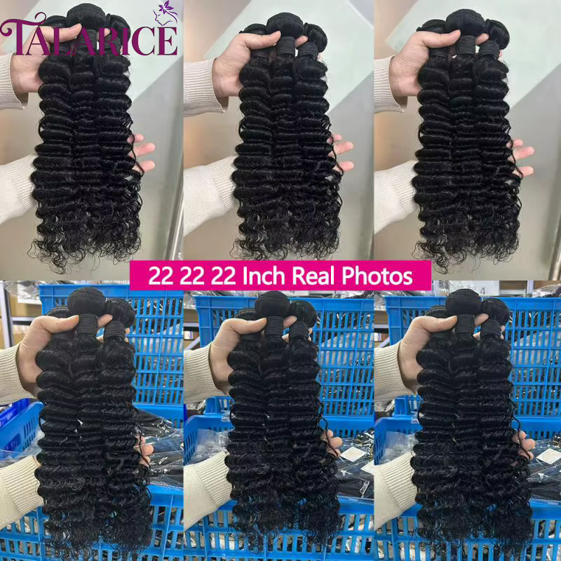 Vague Profonde Tissage Cheveux Humains 15A Non Traités Brésiliens 100% Cheveux Humains Pour Les Femm