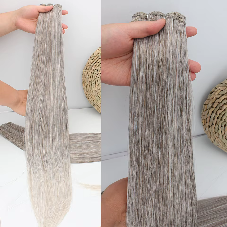 Extensions capillaires synthétiques lisses Bio, faux mèches en Fiber résistante à la chaleur, ombré 