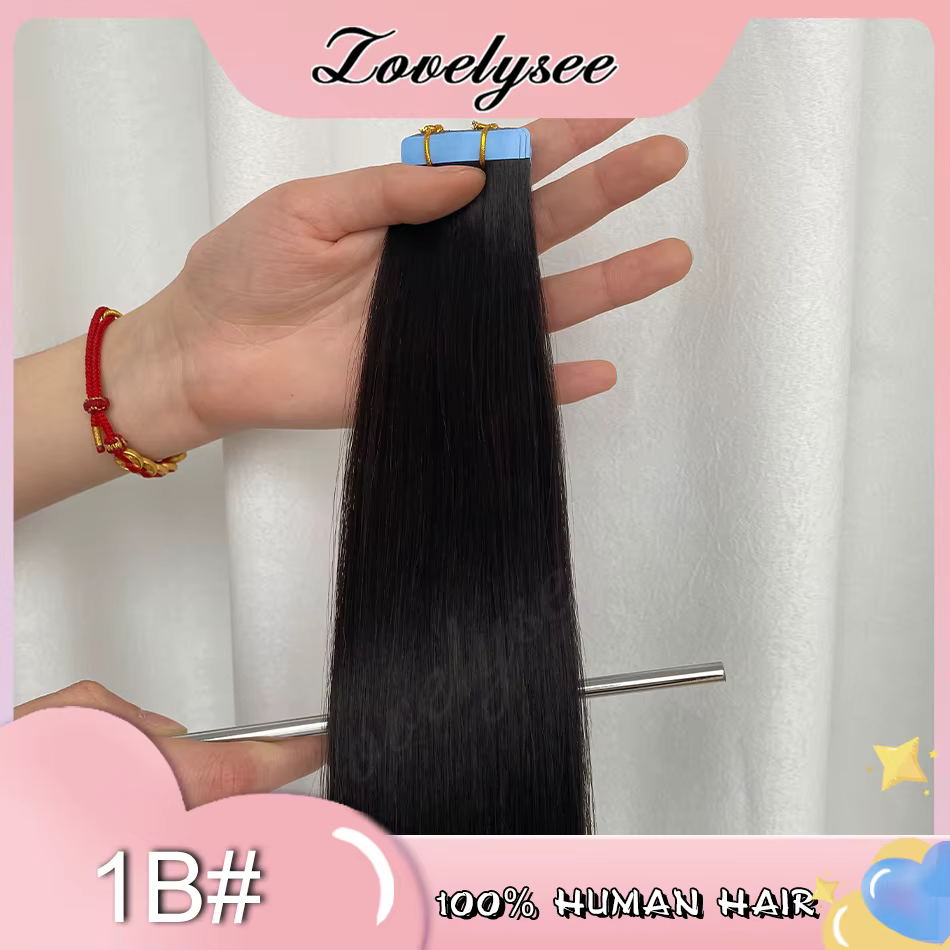 Extensions de cheveux naturels Balayage à bandes adhésives, 100% cheveux Remy, lisses, invisibles, 2