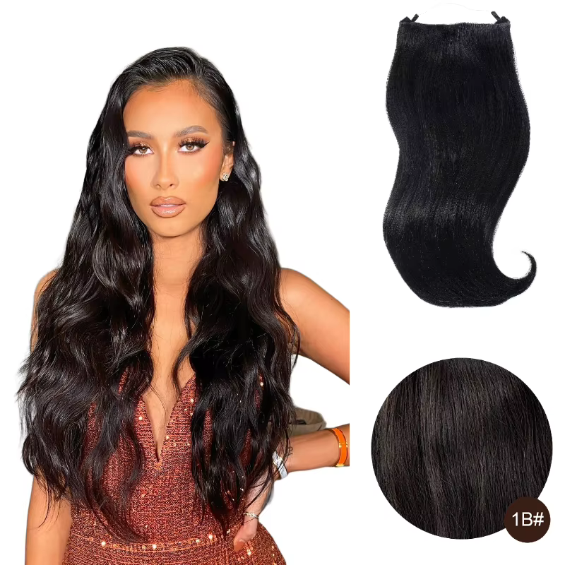 Extensions de cheveux naturels à clipser avec fil invisible, 5 clips, 12-26 pouces, extensions de ch