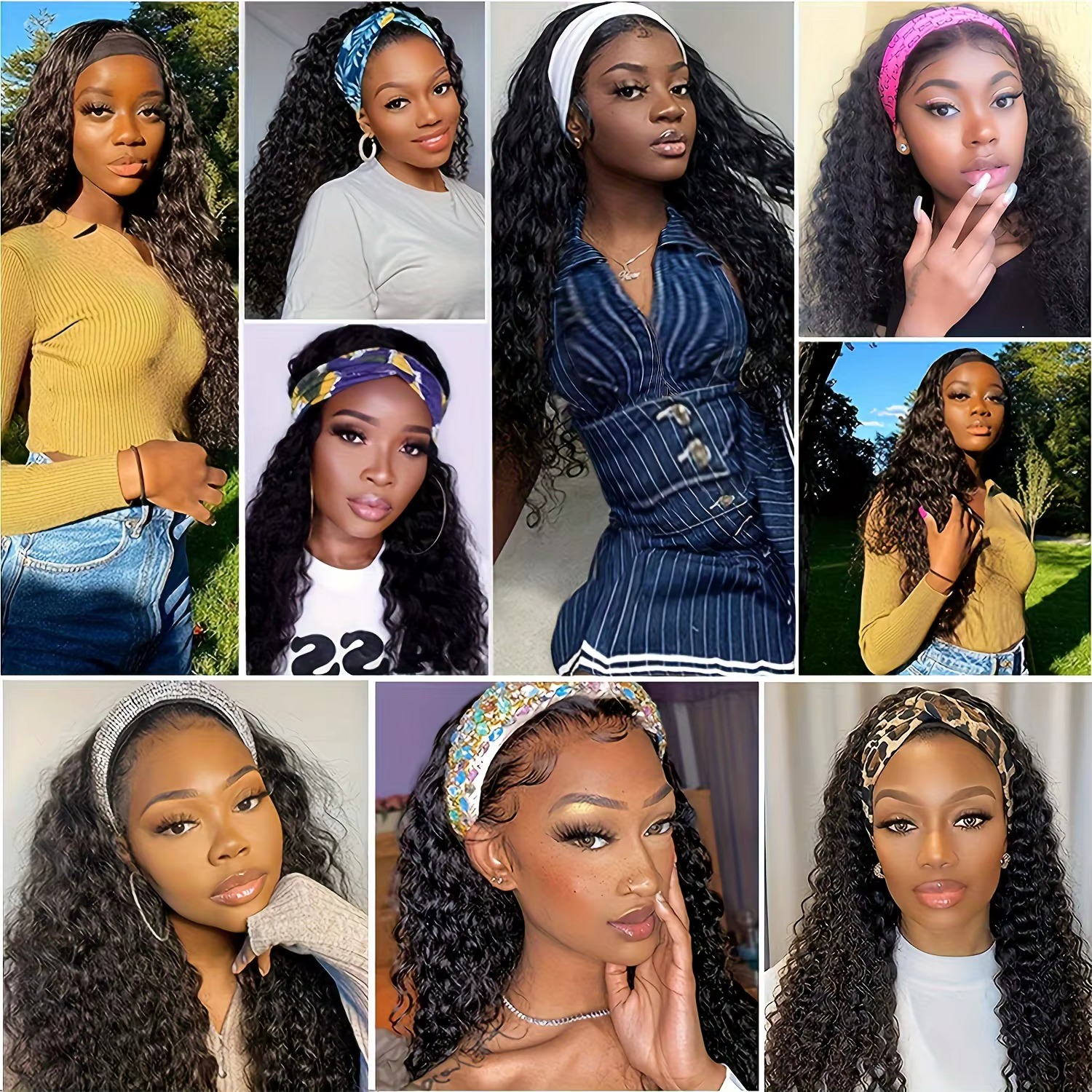 Perruque Bob bouclée en cheveux humains, bandeau ondulé profond, 100% vrais cheveux Bobo, entièremen