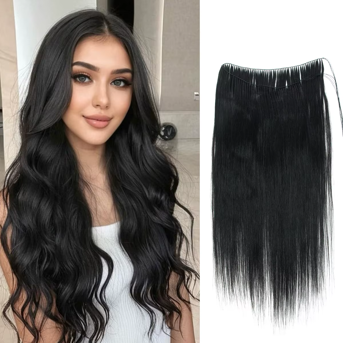 Extensions de cheveux en plumes, cheveux humains naturels non-Remy, micro-anneaux invisibles, trame 