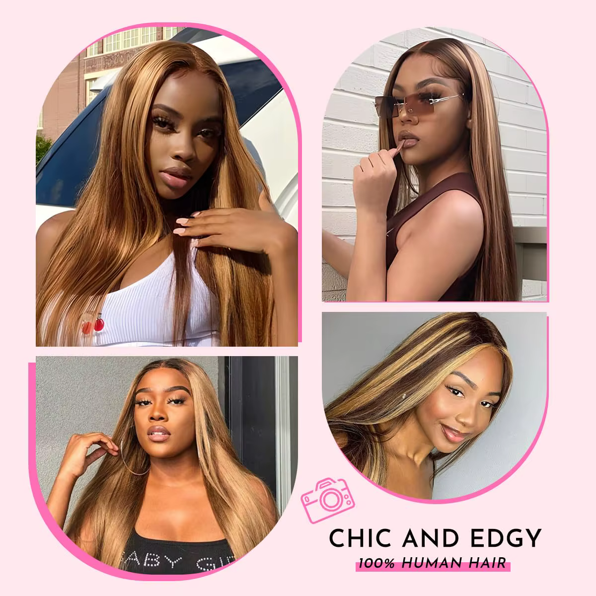 Perruque en cheveux humains de couleur blonde ombrée P4/27, 30 pouces, haute densité, 13x4, lisse, a