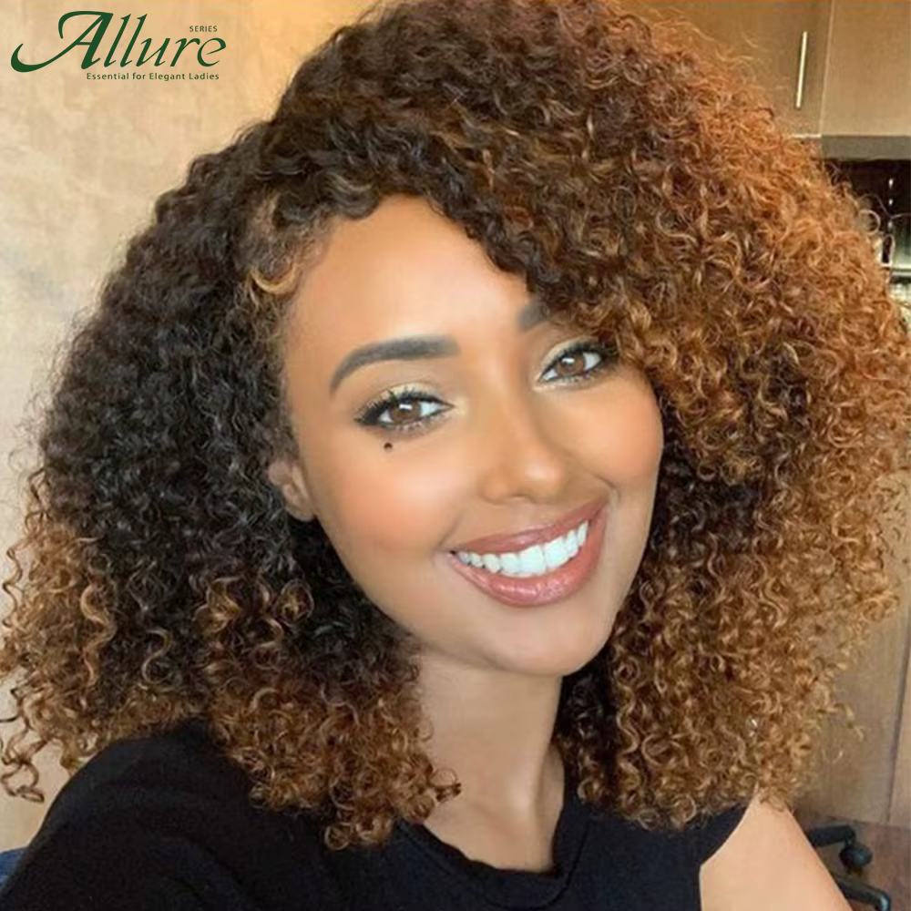 Perruques brésiliennes Jerry Curly en cheveux humains pour femmes, couleur brun foncé, cheveux court
