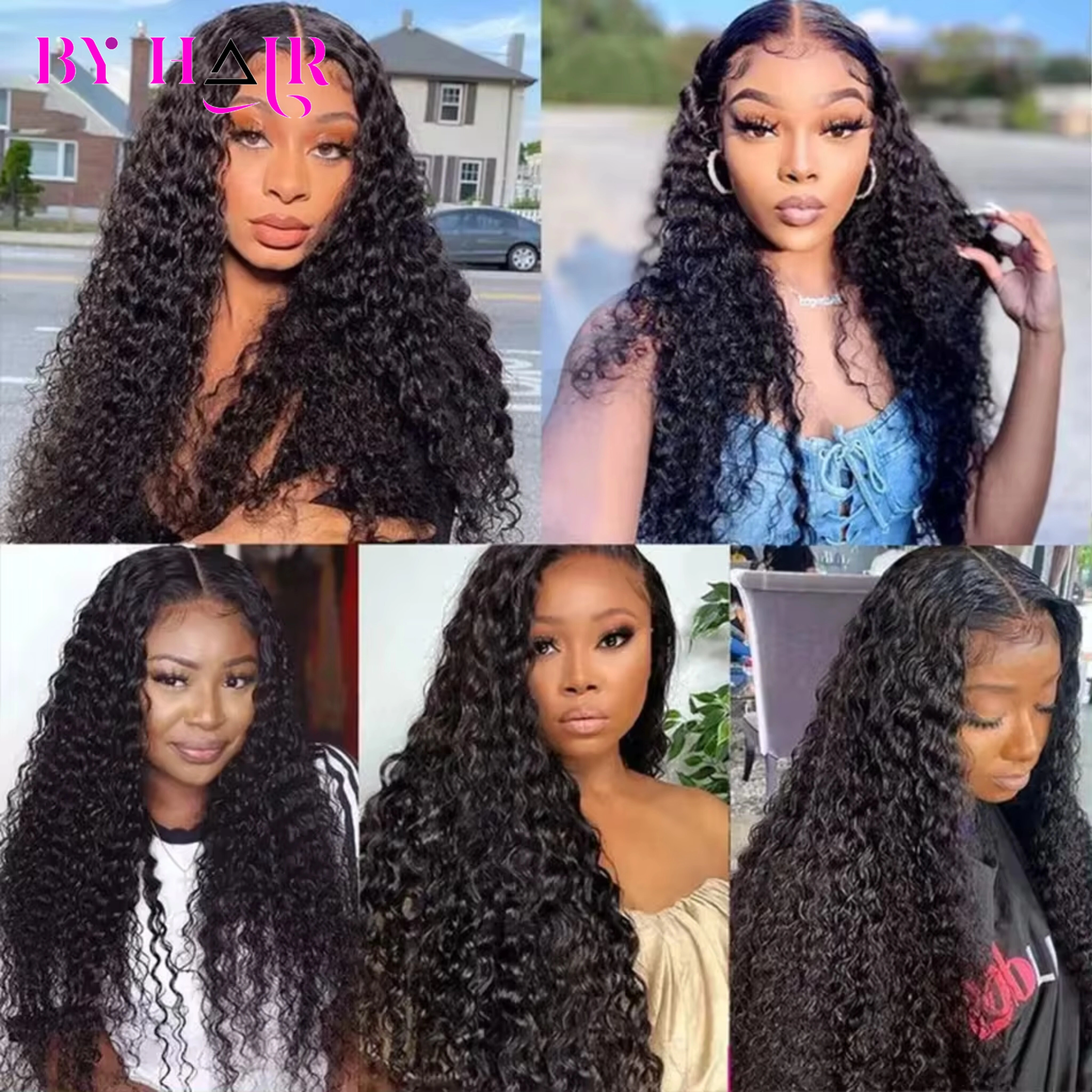 Extensions de cheveux humains 100% naturels, bouclés crépus 12A, brésiliens, effet mouillé et ondulé