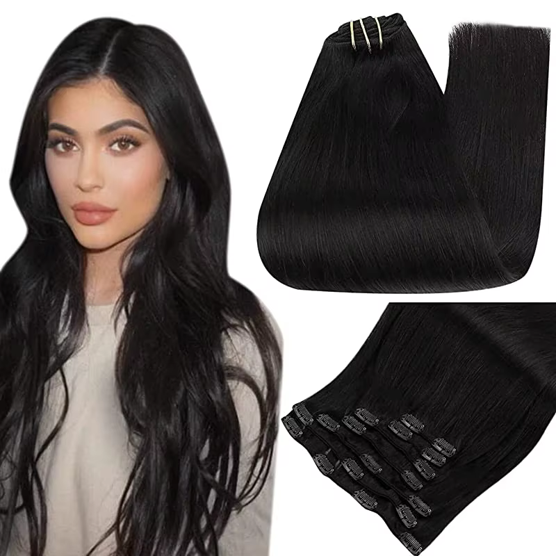 Extensions de cheveux humains pleine brillance pince dans les Extensions de cheveux cheveux humains 