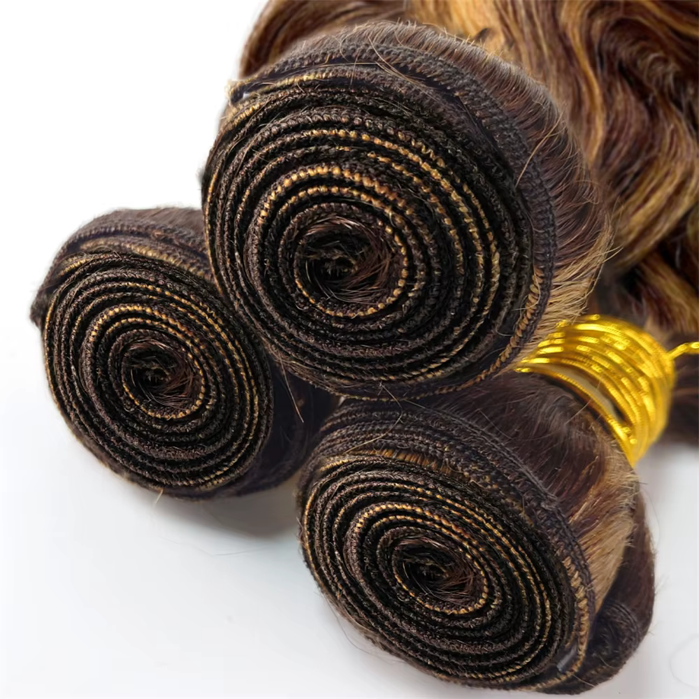 P4/27 Bundles de cheveux humains Body Wave avec closure, extensions de cheveux brésiliens avec front