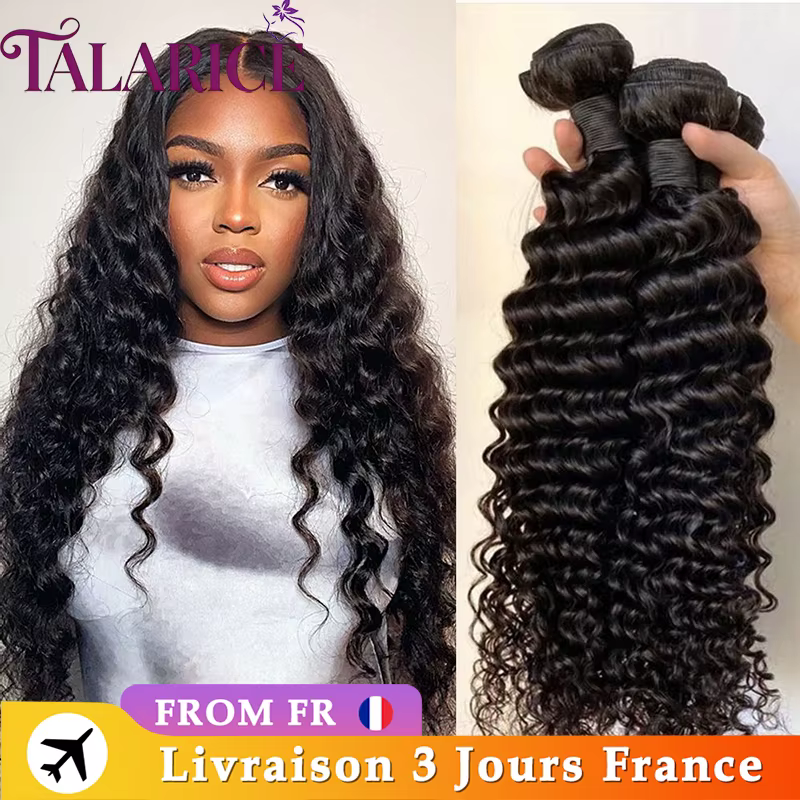 Vague Profonde Tissage Cheveux Humains 15A Non Traités Brésiliens 100% Cheveux Humains Pour Les Femm