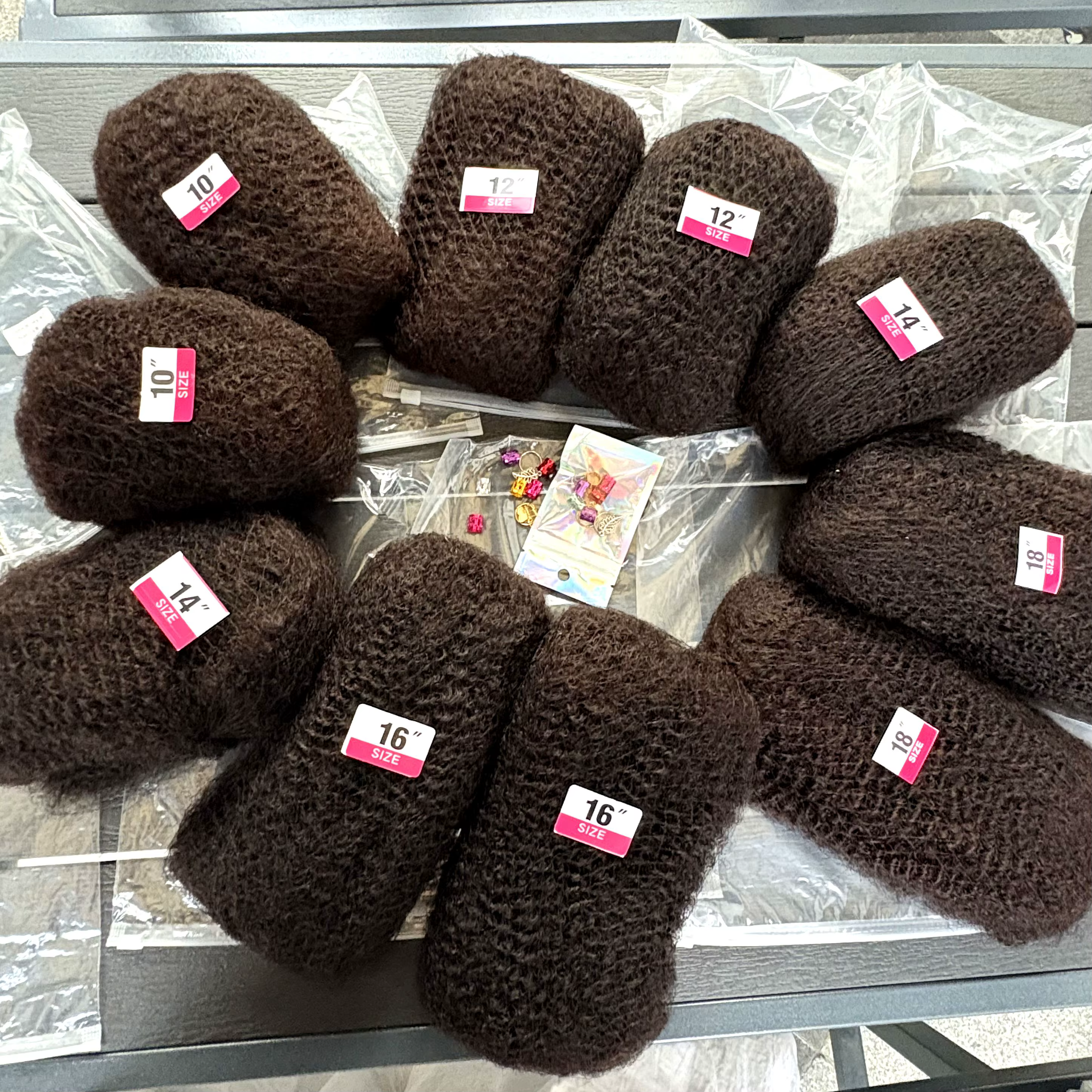 10-18 pouces 4C Afro crépus en vrac Extensions de cheveux humains sans trame 30 ou 50 g/paquet brési