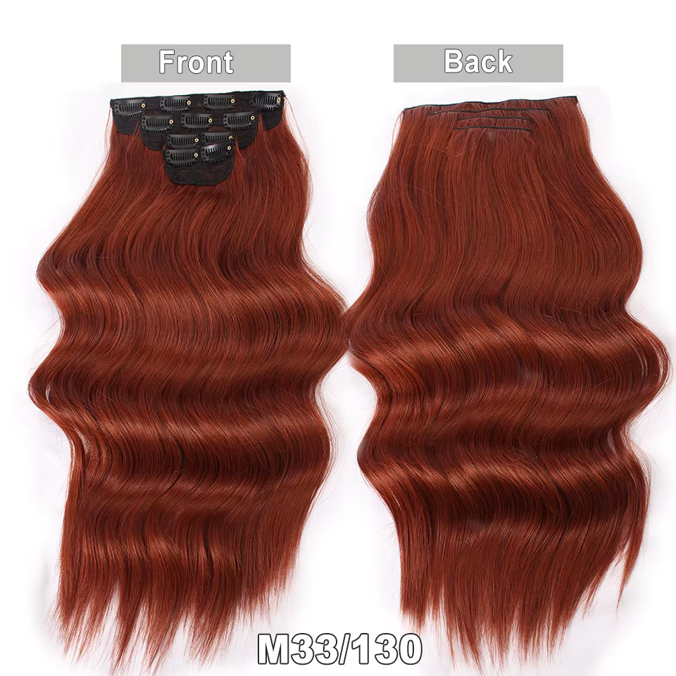 Extensions capillaires synthétiques ondulées Bio ombrées, 20 pouces, noires et blondes, 4 pièces/lot