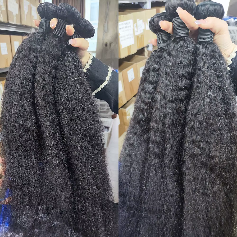 Kinky Straight Tissage Cheveux Humains Extension Cheveux 32 Inch Tissage Brésilienne 100% Human Hair