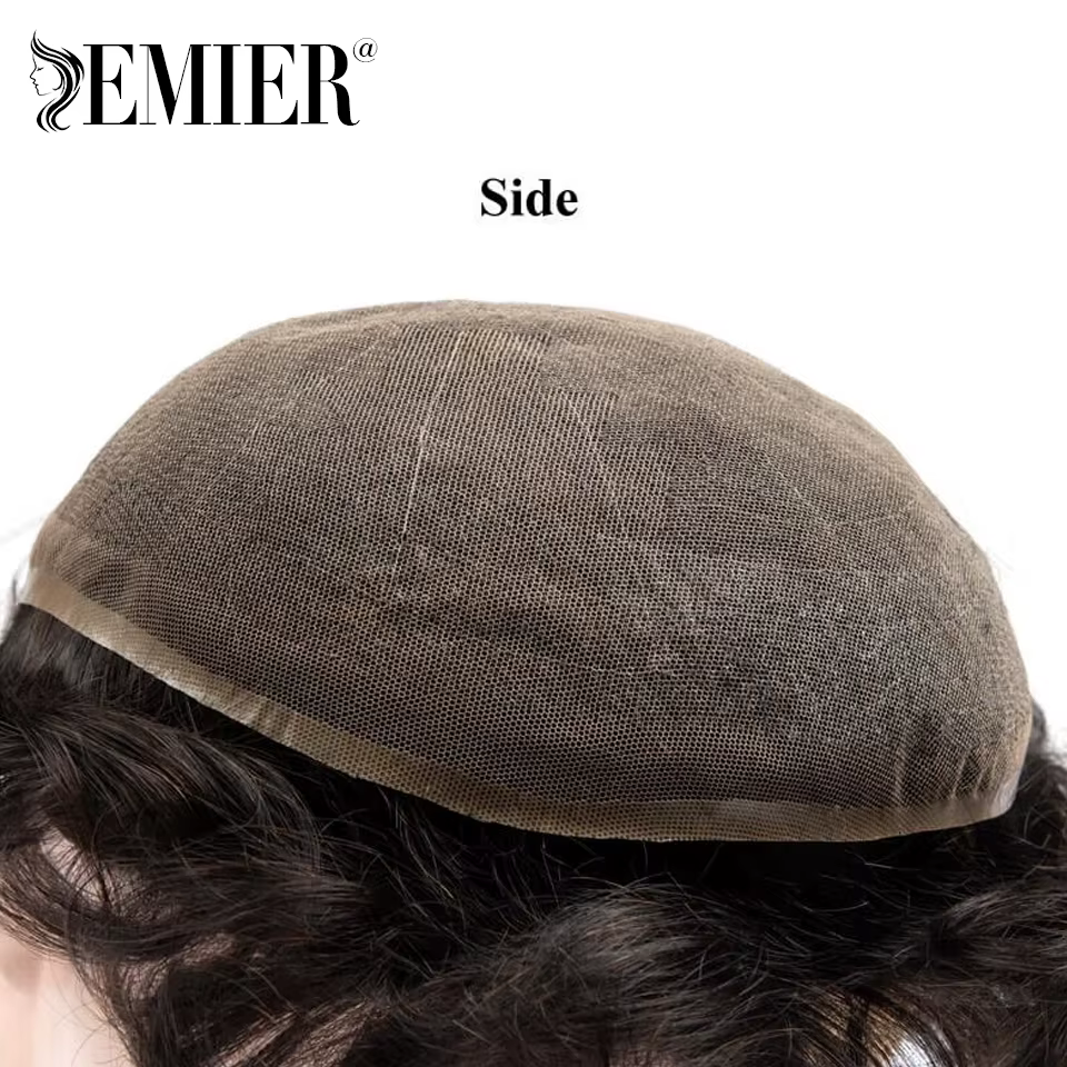 Nouveau Full Lace hommes toupet français dentelle Base systèmes de cheveux humains hommes perruque r