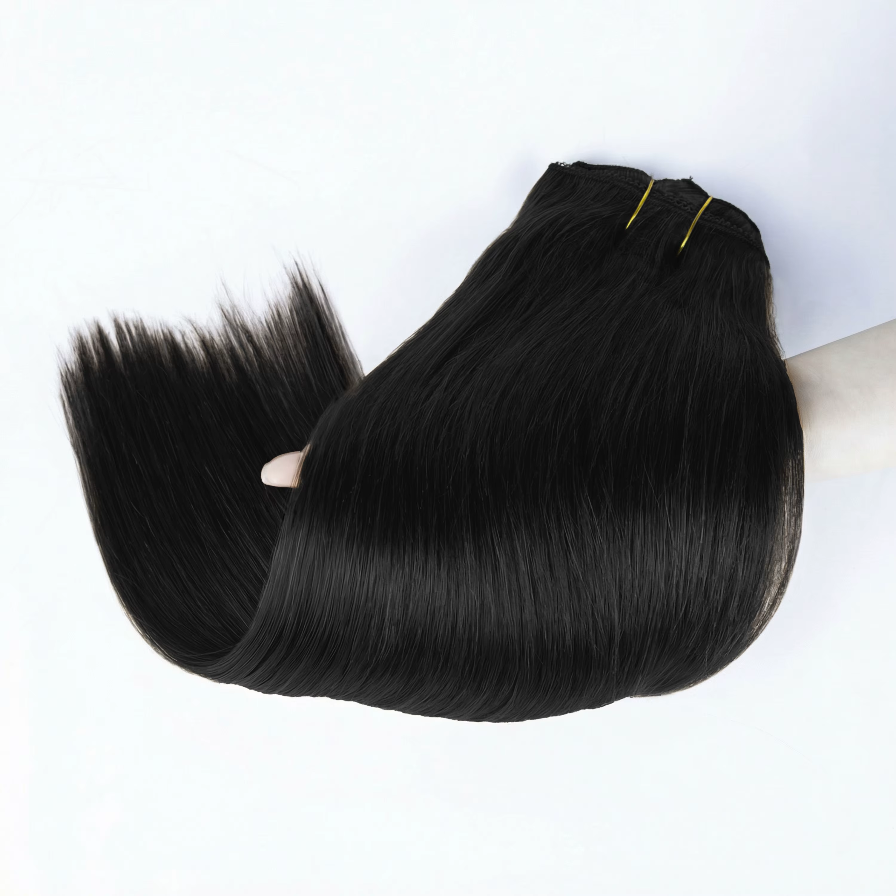 Extensions de cheveux à clipser, cheveux humains vierges, extensions brésiliennes à clipser, lisses,