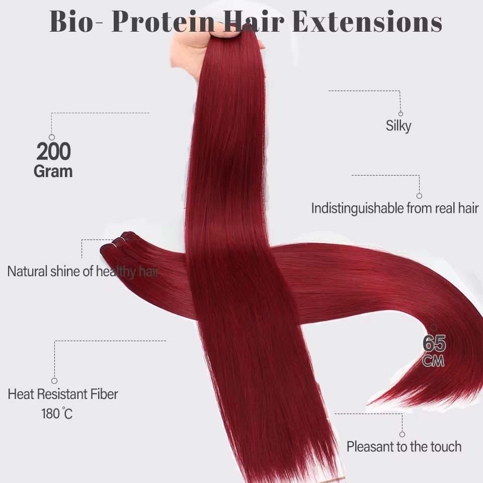Bio cheveux raides paquets 26 "naturel doux résistant à la chaleur fibres synthétiques Extensions de