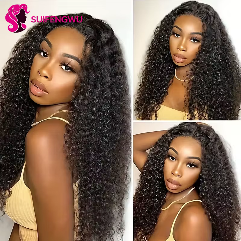 14A Kinky Curly Tissage Cheveux Humains Avec Fermeture 4X4 HD Closure Human Hair meche Tissages brés