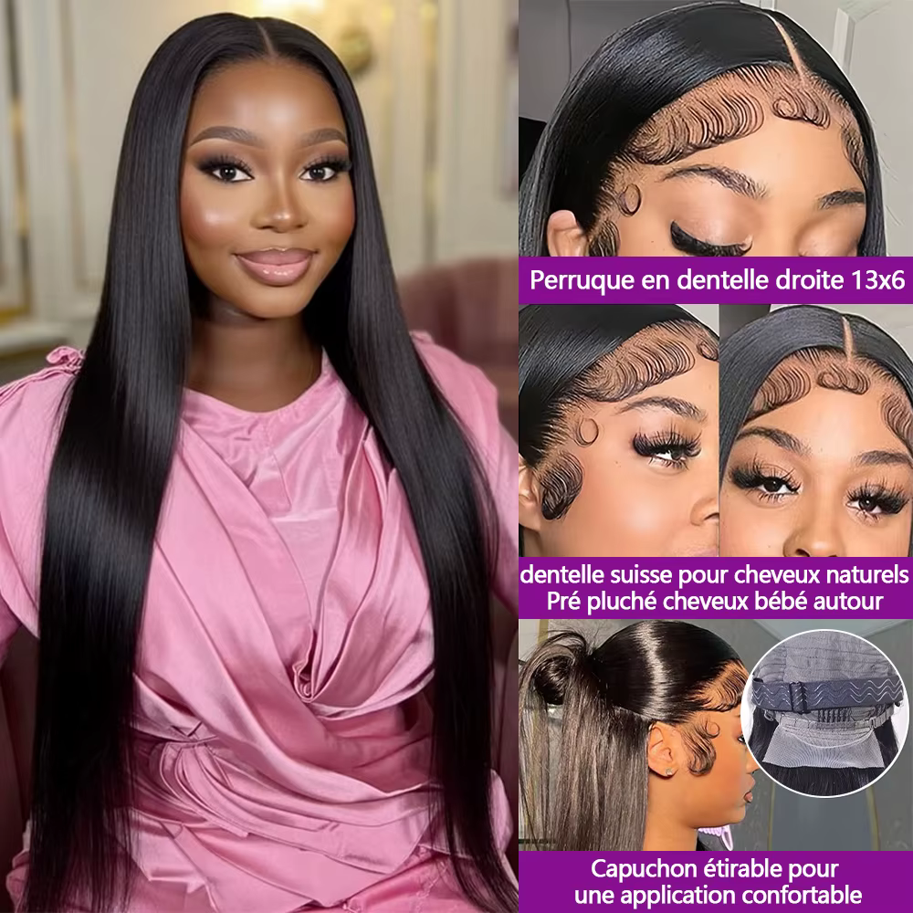 13x6 HD Dentelle Frontale Perruque Brésilienne 30 Pouce 13x6 Perruques Cheveux Humains Naturel 100% 